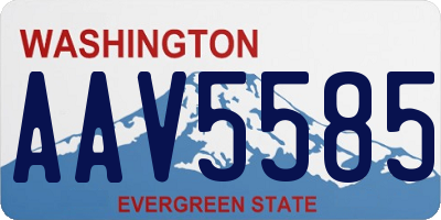 WA license plate AAV5585