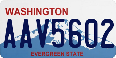 WA license plate AAV5602