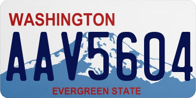 WA license plate AAV5604