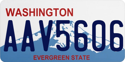 WA license plate AAV5606
