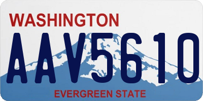 WA license plate AAV5610