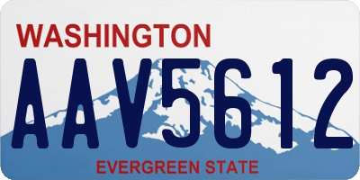 WA license plate AAV5612