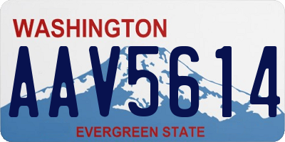 WA license plate AAV5614