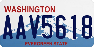 WA license plate AAV5618