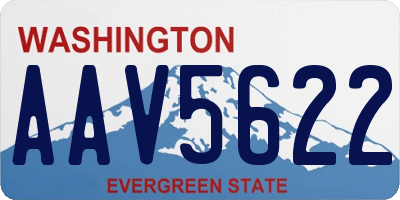 WA license plate AAV5622