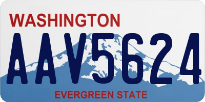 WA license plate AAV5624