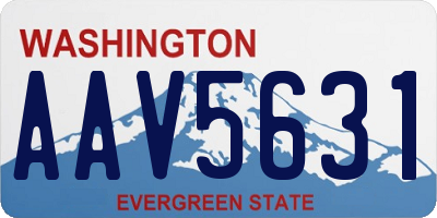 WA license plate AAV5631