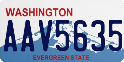 WA license plate AAV5635