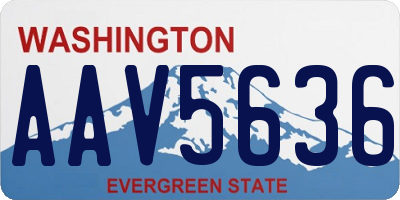 WA license plate AAV5636