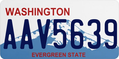 WA license plate AAV5639