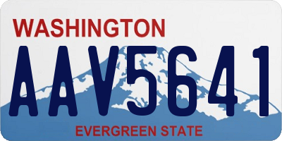 WA license plate AAV5641