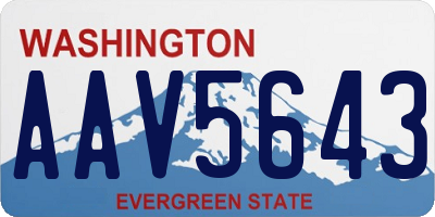 WA license plate AAV5643