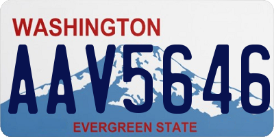WA license plate AAV5646