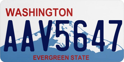 WA license plate AAV5647