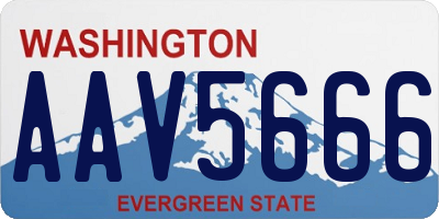 WA license plate AAV5666