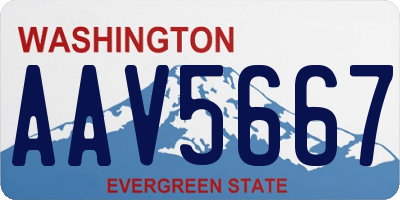 WA license plate AAV5667