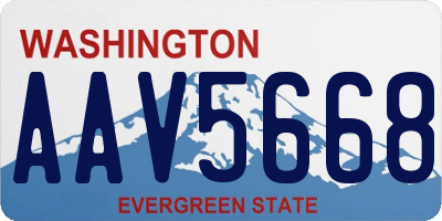 WA license plate AAV5668