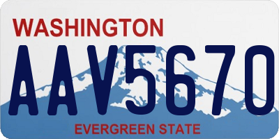 WA license plate AAV5670