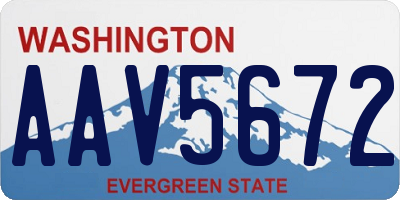 WA license plate AAV5672
