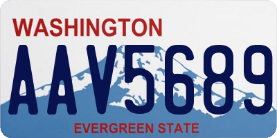 WA license plate AAV5689