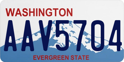 WA license plate AAV5704
