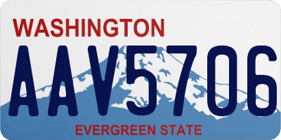 WA license plate AAV5706
