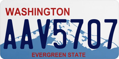 WA license plate AAV5707