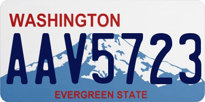 WA license plate AAV5723