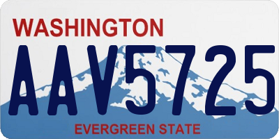 WA license plate AAV5725