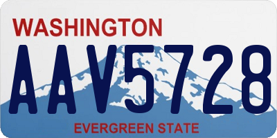 WA license plate AAV5728