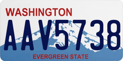 WA license plate AAV5738
