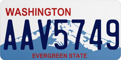 WA license plate AAV5749