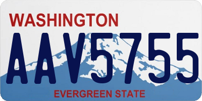 WA license plate AAV5755