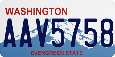 WA license plate AAV5758