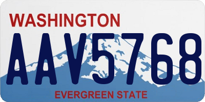 WA license plate AAV5768