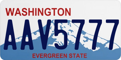 WA license plate AAV5777