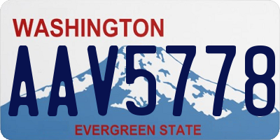 WA license plate AAV5778