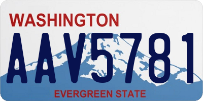 WA license plate AAV5781