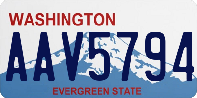 WA license plate AAV5794