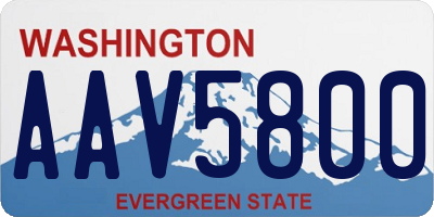 WA license plate AAV5800