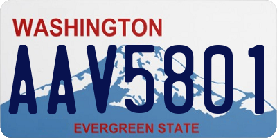 WA license plate AAV5801