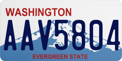 WA license plate AAV5804