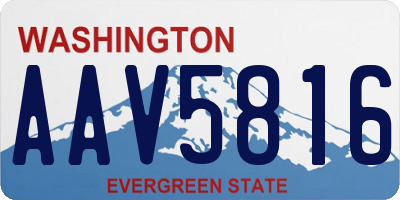WA license plate AAV5816