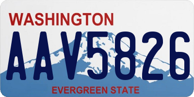 WA license plate AAV5826