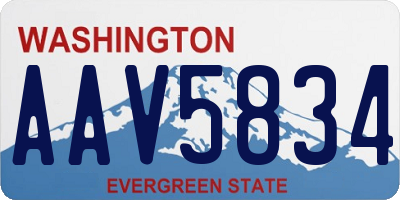 WA license plate AAV5834