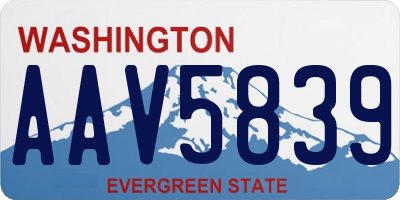 WA license plate AAV5839