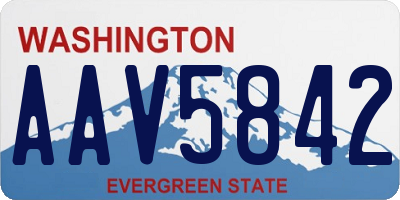 WA license plate AAV5842