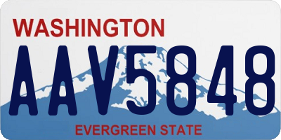 WA license plate AAV5848