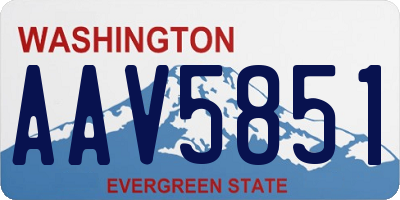 WA license plate AAV5851