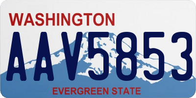 WA license plate AAV5853